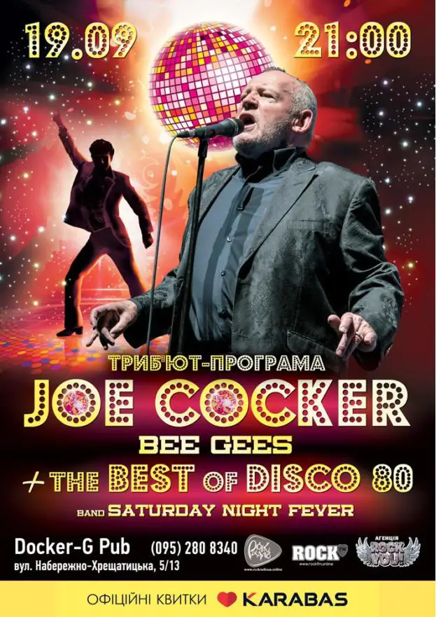 Tribute Joe Cocker and Bee Gees band Saturday Night Fever