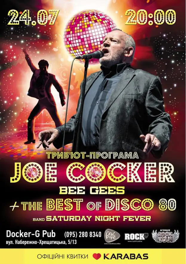 Tribute Joe Cocker and Bee Gees band Saturday Night Fever