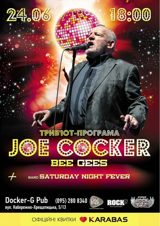 Tribute Joe Cocker and Bee Gees band Saturday Night Fever