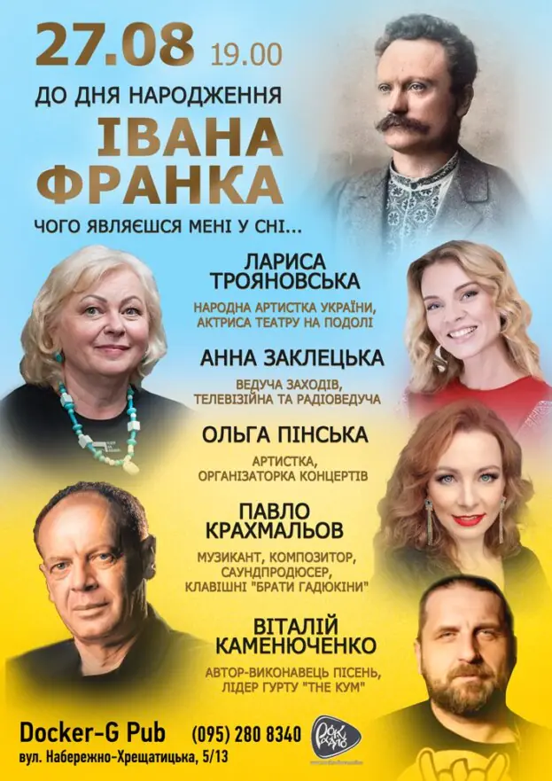 Поетичний вечір До Дня народження Івана Франка